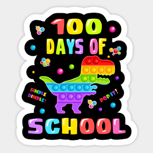 Happy 100 Days Of School And Still Poppin It 100th Day T rex Sticker